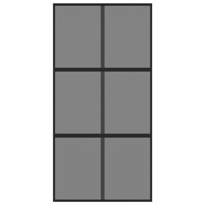 vidaXL Drzwi przesuwne, czarne, 102,5x205cm, szkło hartowane aluminium