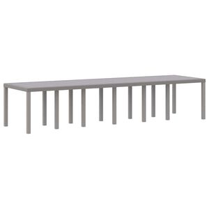 vidaXL St&oacute;ł Ogrodowy Jasnoszary 350 x 100 x 74 cm polirattan