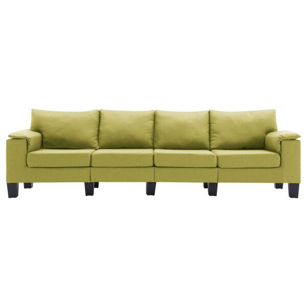 vidaXL 4-osobowa sofa, zielona, tapicerowana tkaniną