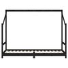 vidaXL Rama łóżka dziecięcego, czarna, 2x(80x200) cm, drewno sosnowe