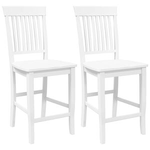 vidaXL Hokery barowe 2 szt. Białe lite drewno gumowe