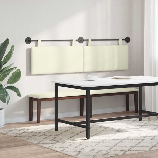 vidaXL Wisząca Głowa Gładki Kremowy 170 x 55 x 5 cm Tkanina sztruksowa