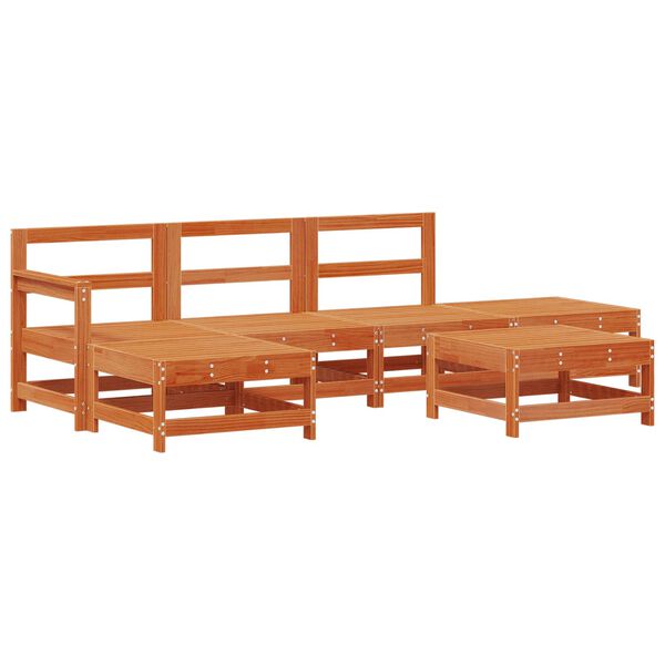 vidaXL Zestaw wypoczynkowy w ogrodzie 6 pcs Woskowy Brąz