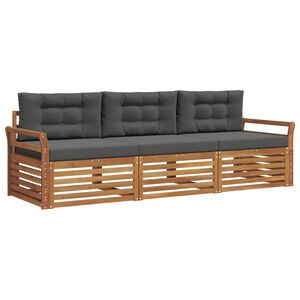 vidaXL Zestaw sof na zewnątrz 3 szt. Naturalny i Antracytowy