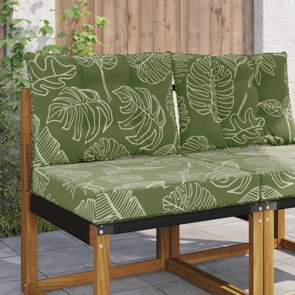vidaXL Poduszka do sofy na zewnątrz 2 pcs Wz&oacute;r liścia Poliester