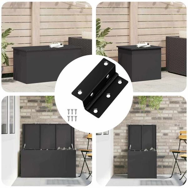 vidaXL Zawias 537 pcs Czarny 38 x 17 x 60 mm Żelazo