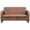 vidaXL Sofa 2-osobowa ze sztucznej sk&oacute;ry zamszowej, brązowa