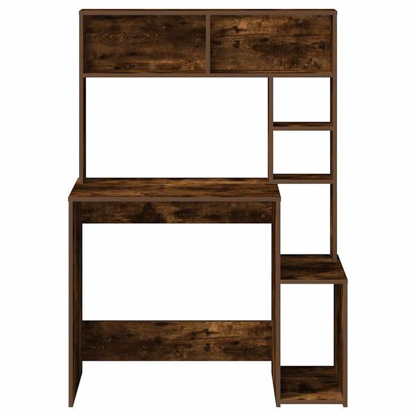 vidaXL Biurko z p&oacute;łkami, opalany dąb, 100x45x140 cm