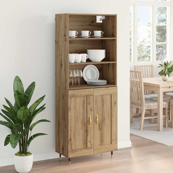 vidaXL Highboard Dąb rzemieślniczy 69,5 x 34 x 180 cm
