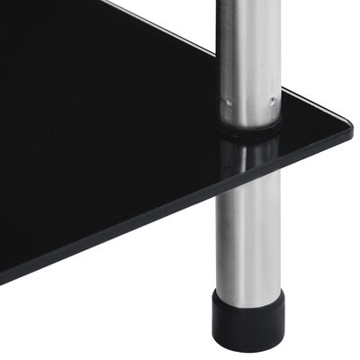 vidaXL 6-poziomowy regał, czarny, 40x40x160 cm, szkło hartowane