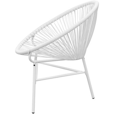 vidaXL Owalne krzesło ogrodowe, polirattan, białe
