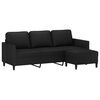 vidaXL 3-osobowa sofa z podn&oacute;żkiem, czarna, 180 cm, sztuczna sk&oacute;ra