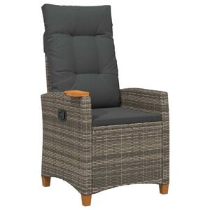 vidaXL Fotel z regulowanym oparciem i tacą na napoje 62 x 64 x 112 cm