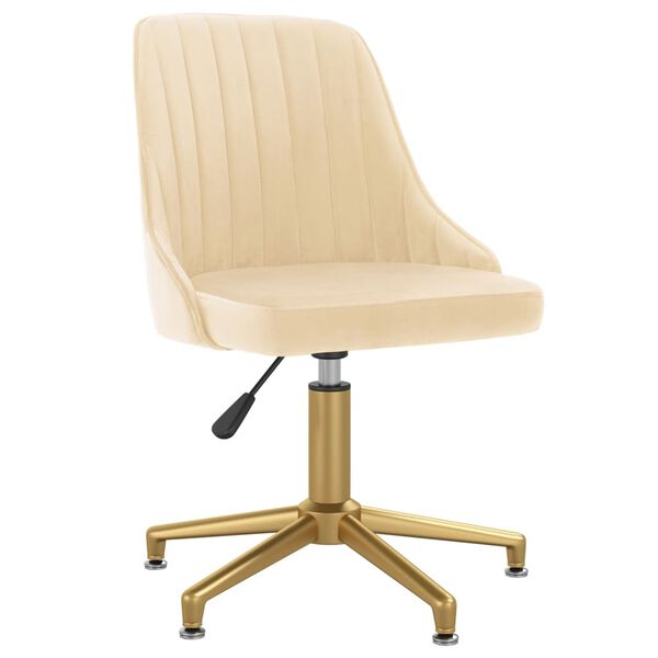 vidaXL Obrotowe krzesła stołowe, 4 szt., kremowe, obite aksamitem