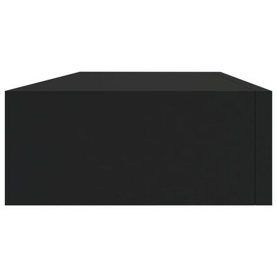 vidaXL Półki ścienne z szufladą, 2 szt., czarne, 60x23,5x10 cm, MDF