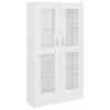vidaXL Witryna, biała, 82,5x30,5x150 cm, materiał drewnopochodny