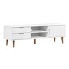 vidaXL Szafka TV MOLDE, biała, 158x40x49 cm, lite drewno sosnowe