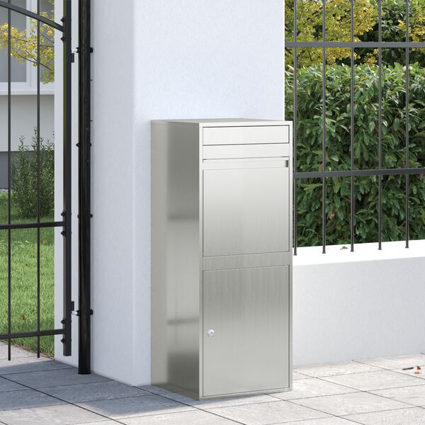 vidaXL Skrzynka na przesyłki z przechowywaniem Czarny 41 x 38 x 103 cm