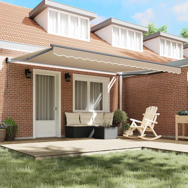 vidaXL Markiza Beżowy 450 x 300 x 165 cm Poliester i Metal