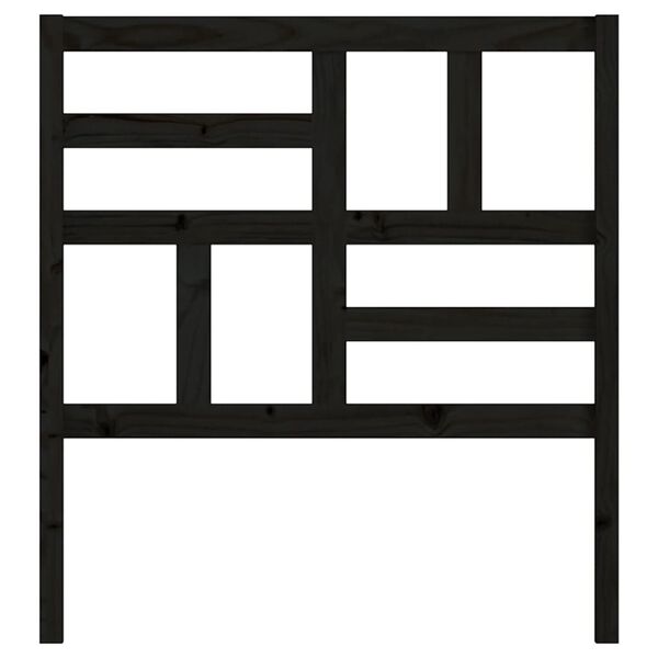 vidaXL Wezgłowie łóżka, czarne, 96x4x104 cm, lite drewno sosnowe
