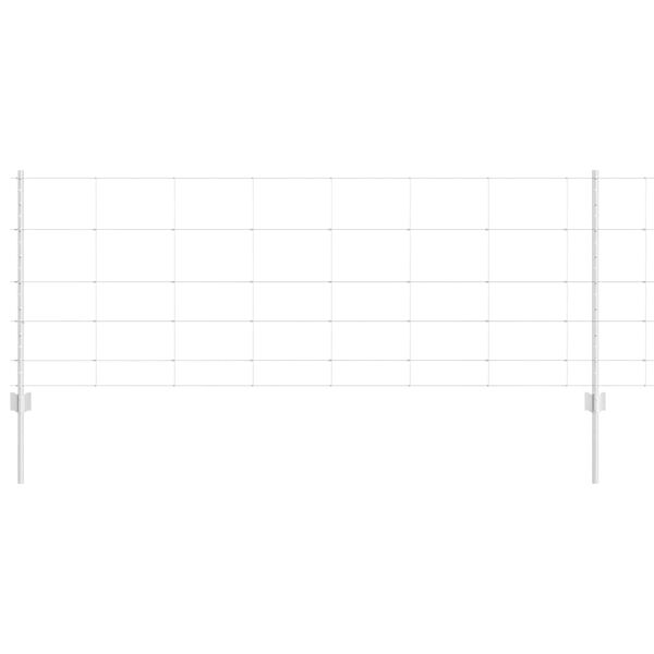 vidaXL Ogrodzenie z słupkiem Srebrny 0,8 x 50 m Stal
