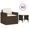 vidaXL 4-cz zestaw wypoczynkowy do ogrodu, poduszki, brązowy rattan PE