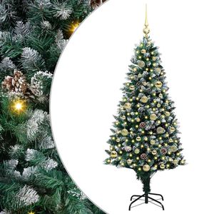vidaXL Sztuczna choinka z podstawą Zielony 150 cm PVC i Stal i Plastik