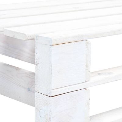 vidaXL Ogrodowa ławka narożna z palet, drewno, biała