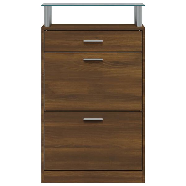 vidaXL Szafka na buty, brązowy dąb, 63x24x104 cm