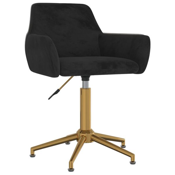 vidaXL Obrotowe krzesła stołowe, 6 szt., czarne, obite aksamitem