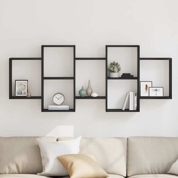 vidaXL P&oacute;łka ścienna, czarny dąb, 159x18x65cm, materiał drewnopochodny