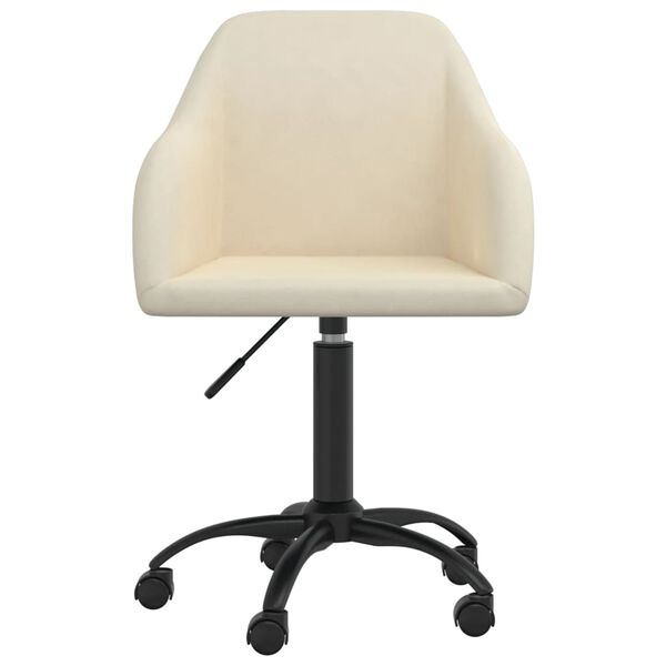 vidaXL Obrotowe krzesło stołowe, kremowe, obite aksamitem