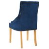 vidaXL Krzesła stołowe, 2 szt., niebieskie, drewno dębowe i aksamit