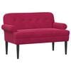vidaXL Sofa dwuosobowa z guzikowym pikowaniem Czerwone wino Welur