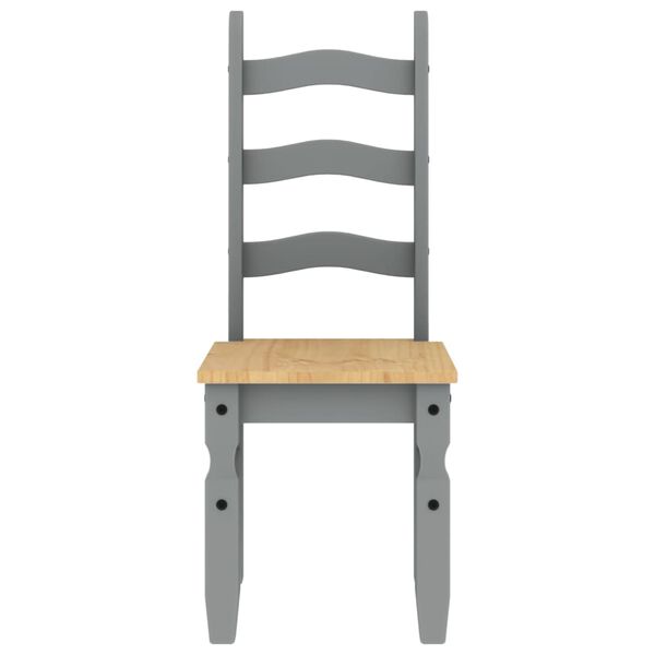vidaXL Krzesła stołowe Corona, 2 szt., szare, 42x47x107 cm, sosnowe