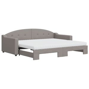 vidaXL Sofa rozsuwana z materacami, kolor taupe, 90x200 cm, tkanina
