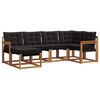 vidaXL Zestaw sof na zewnątrz z poduszką 6 pcs Naturalny i czarny