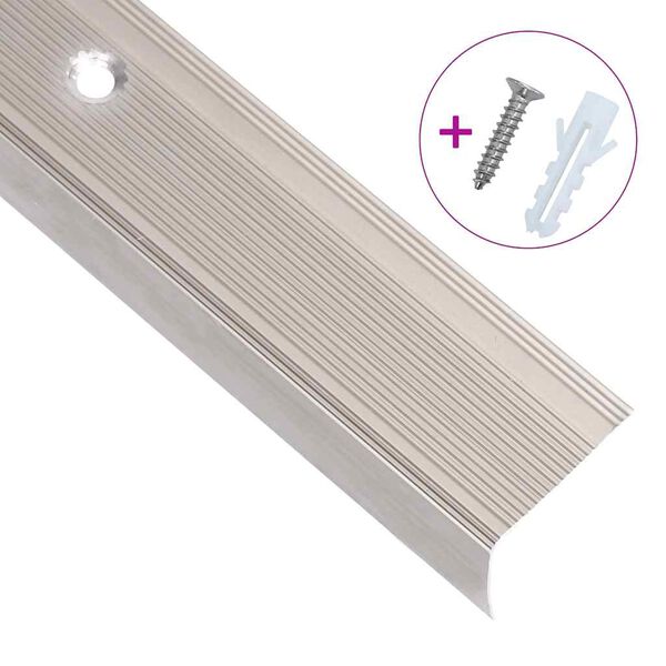vidaXL Listwy schodowe w kształcie litery L 5 szt. Aluminium 90 cm