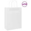 vidaXL Torby papierowe 250 szt. z uchwytami białe 26x12x35 cm