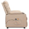 vidaXL Podnoszony fotel masujący, kremowa, tkanina