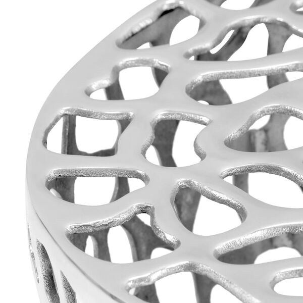 vidaXL Stolik do kawy z odlewanego aluminium, 70 x 30 cm, srebrny