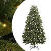 vidaXL Sztuczna choinka 210 cm 300 LED Ciepła biel PVC i stal zielony
