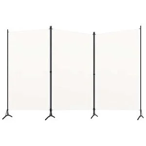vidaXL Parawan 3-panelowy, biały, 260 x 180 cm, tkanina
