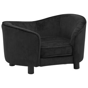 vidaXL Sofa dla psa, czarna, 69x49x40 cm, pluszowa