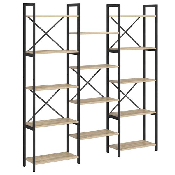 vidaXL P&oacute;łka na książki Dąb Sonoma 156 x 25 x 167 cm