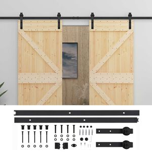 vidaXL Drzwi przesuwne 2 szt. 80 x 210 cm Lite drewno sosnowe
