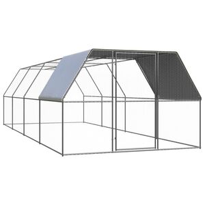 vidaXL Klatka zewnętrzna dla kurcząt, 3x8x2 m, stal galwanizowana