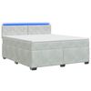 vidaXL Ł&oacute;żko Box Spring z materacem i LED jasnoszary 140 x 200 cm