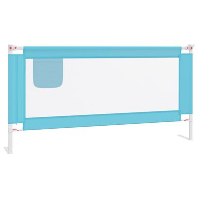 vidaXL Barierka do łóżeczka dziecięcego, niebieska, 180x25 cm, tkanina