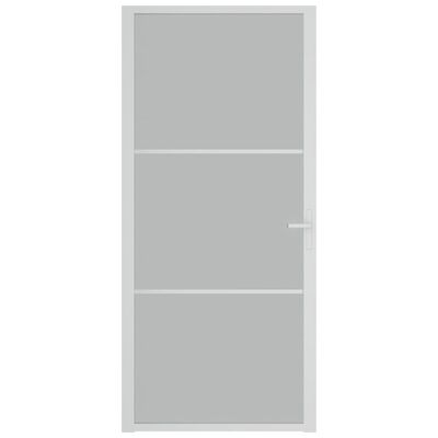 vidaXL Drzwi wewnętrzne, 93x201,5 cm, białe, matowe szkło i aluminium